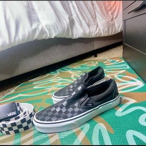 Black Checkerboard Vans| Adjustable Belt